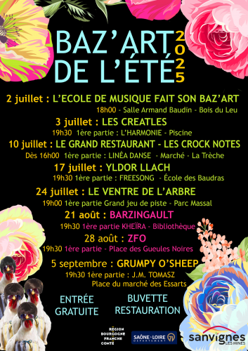 Affiche du baz'art de l'été 2025