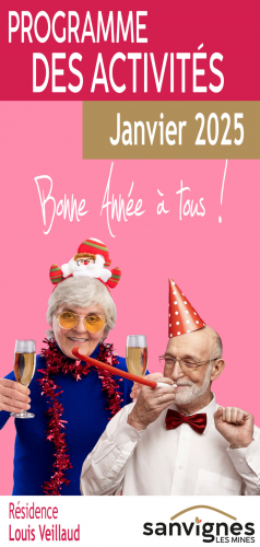 calendrier du mois de janvier seniors 2025