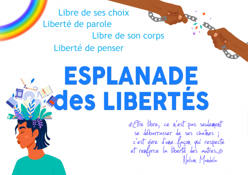 L'esplanade devant la bibliothèque baptisée esplanade des libertés